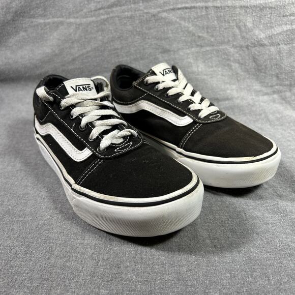 Vans Shoes W 5 (UK 3.5) Black Off The Wall Canvas Skate Shoe Low Top 721356 - Picture 3 of 8